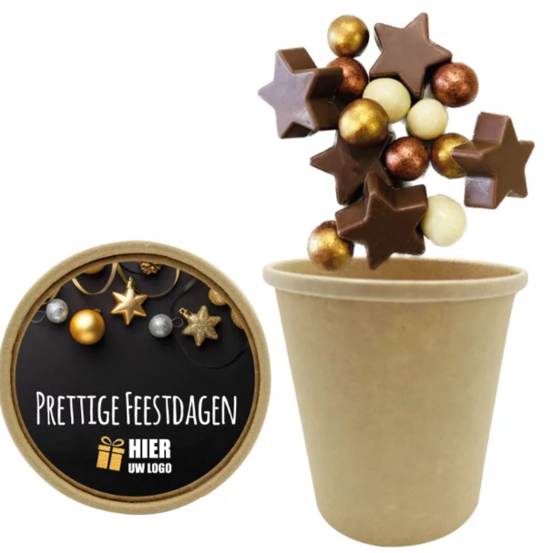 Bio beker met Kerst sterretjes en balletjes