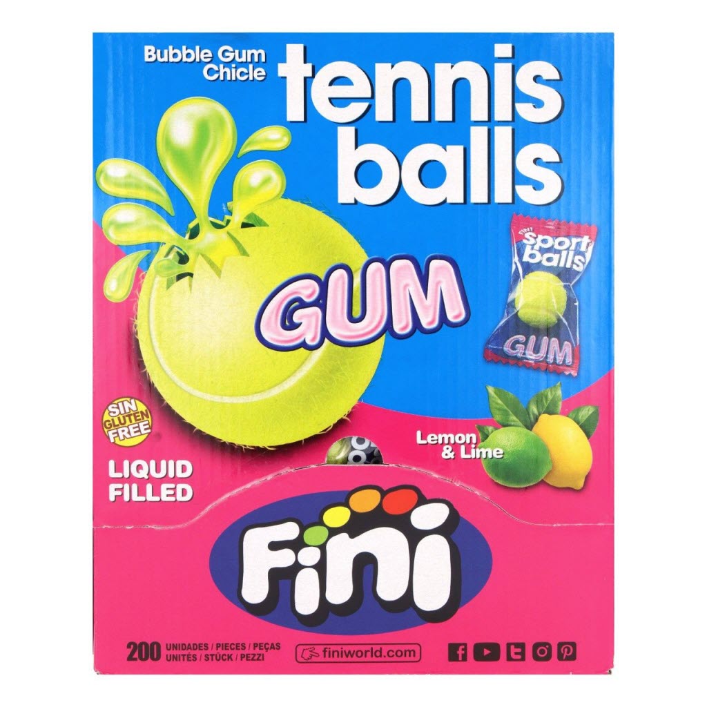 Bubble gum tennis balls