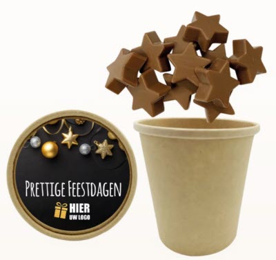 Bio beker met Kerst sterretjes