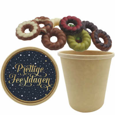 Bio beker met Kerst kransjes