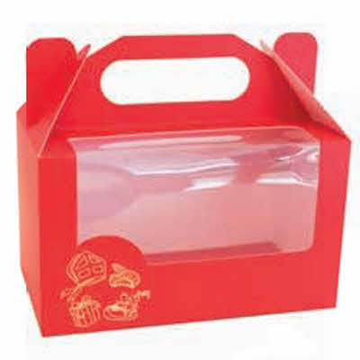 Draagbox Sint rood met venster