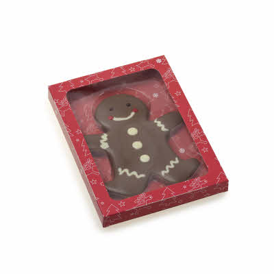 Gingerbread man in chocolade in doosje