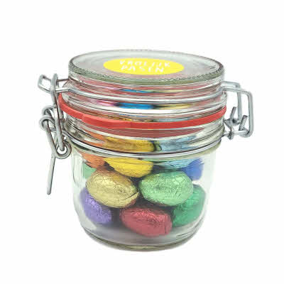 Weckpot met paaseitjes