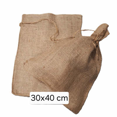 Jute zakje 30x40 cm met touwtje