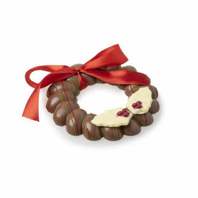 Kerstkrans van chocolade