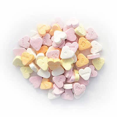 Vruchtenhartjes in pastelkleuren