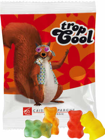 Zakje met suikervrije beertjes eigen opmaak